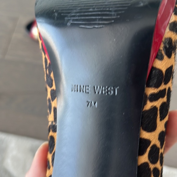 Nine West Leather Peep Toe Pumps - Picture 9 of 10